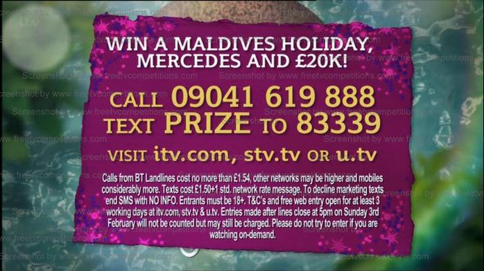 This Morning ITV Free competition Win £20,000 cash, Mercedes & Maldives holiday