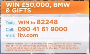 Daybreak Prize Draw Competition £50000 & BMW ITV website entry 24 February to 20 March 2014